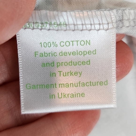 Garnet Hill NEW Grey‎ White Rose Floral Short Sleeve Tee Rosette Embellishment S - Picture 5 of 8